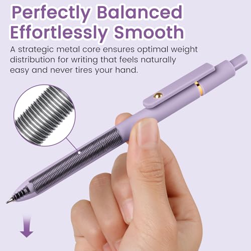 Image of FIOVER Gel Pens 6pcs 0.7mm Fine Point Black Ink Quick Dry Pens