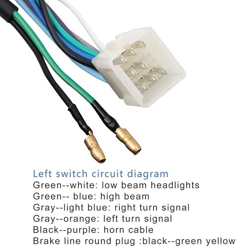 Mando de manillar de 10 cables para reparar luces y claxon de moto de 50cc 7