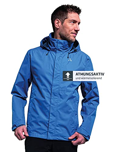 Schöffel Herren Jacket Gmund M, wind- und wasserdichte Regenjacke, atmungsaktive Outdoor Jacke, Wanderjacke mit verstaubarer Kapuze, black, 54