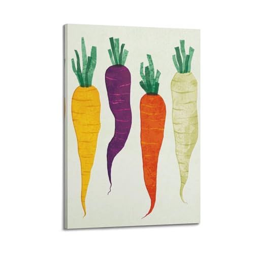 Art mural toile carotte 20x30 cm au style cadre contemporain