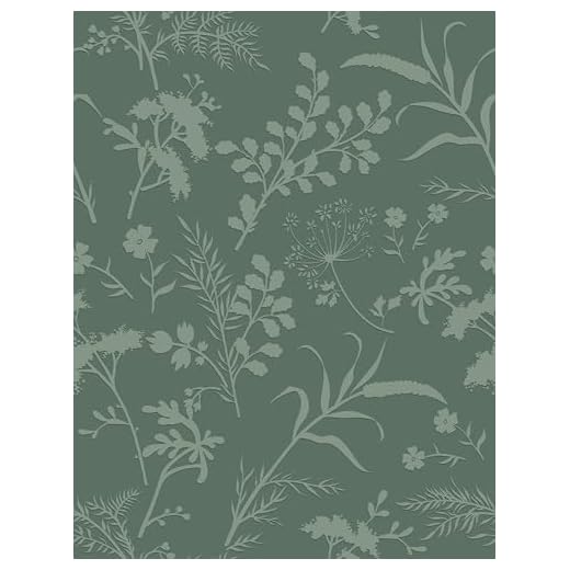 Heroad Peel and Stick Wallpaper Boho Floral Contact Paper Sage Green Leaf Wallpaper for Cabinets Waterproof Removable Self Adhesive Wall Paper for Bedroom Bathroom Decor Vinyl Roll 17.3''x78.7''