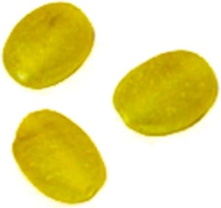 Cuenta de vidrio piedra ovalada glaseado amarillo 1cm. 500gr. 310u. Aprox.