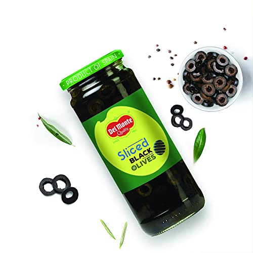 Image of Del Monte Black Sliced Olives 235g |Low Fat Ready-to-Eat Healthy Snack l 100% Natural and Evenly Cut | Suitable for Pizza, Pasta Topping, Garnishing Salad, Wraps | Source of Fibre, Gluten Free, No Added Preservatives
