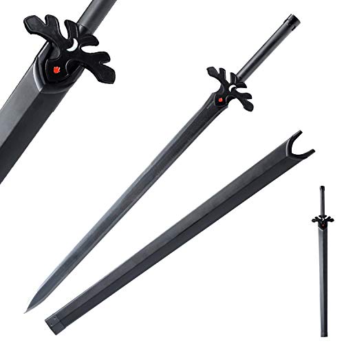 Handmade Anime Cosplay Props,Stainless Steel, Katana SAO Kirito Sword Real Metal-Night Sky