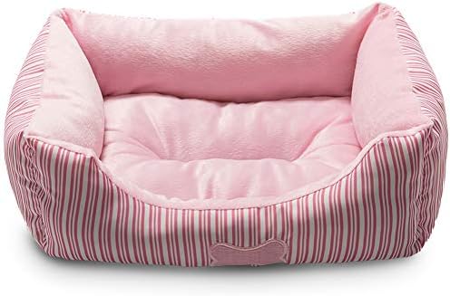 Hollypet TC Fabric Plush Small Dog Cat Bed Self-Warming Pet Bed, Pink