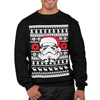 Graphic Impact Inspired Ugly Santa Face Chritstmas Santa Fictional Space Character Xmas Sweatshirt Sweater Christmas Jumper (Black, Large)