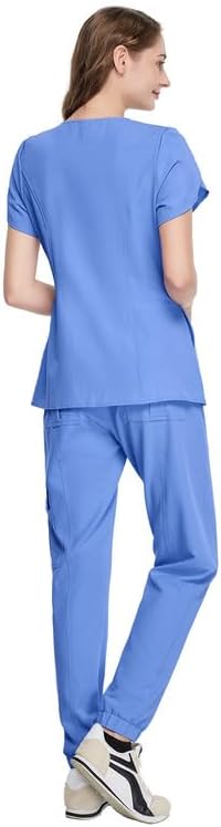 Uniforms World Lotus Scrubs Set for Women — Classic fit Top & Slim Jogging Pants, Yoga Waistband, 7 Pockets, Anti-Wrinkle - Image 3