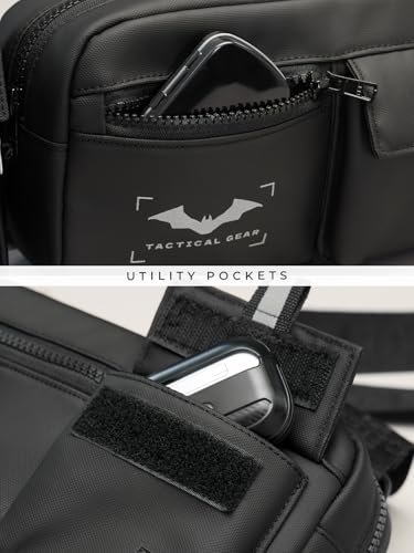 Image of The Souled Store DC Comics Batman: Utility Gear Fanny Pack | 1.4L Crossbody Sling Bag with Detachable Case, Premium PU & Adjustable Strap