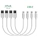 Produktbild TechDot Kurze USB C Kabel 25cm Mini Ladekabel USB auf USB C Ladekabel für Ladestation Power Bank Samsung Galaxy Note S9 / S9+ / S8 / S8+, Huawei P20 / P10 / Mate 10 / Mate 9, OnePlus (4er Pack, Weiß)