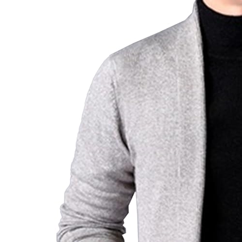 Men's Knitted Cardigan Mid-Length Sweater Shawl Collar Slim Fit Spring Fall Sweater Open Front Casual Solid Sweaters4