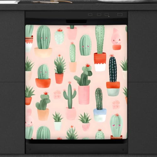 Panel frontal magnético rosa cactus Mexpekil de 53,3 x 66 cm para lavavajillas