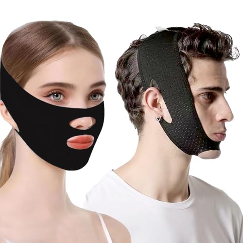 2 PCS Anti Snoring Chin Strap for Sleeping, Chin Strap for Sleeping,Chin Straps,Stop Snoring Devices for Men Women,Adjustable Reduce Anti Snoring Chin Jaw Straps for Men Women Face Lift