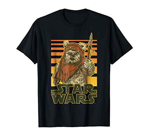 Star Wars Wicket Retro Ewok Sunset Halftone Graphic T-Shirt