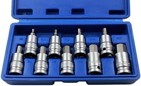 US PRO 9 Pc 1/2" Allen Key/Hex Bit Socket Set 1/2" Drive 4mm to 17mm 3383