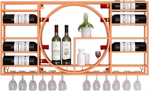 Casier à vin mural industriel porte-bouteilles en fer forgé suspendu de maison