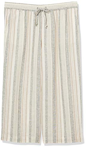 Jones New York Women's Plus Size Wide Leg Crop Pull On Pant, Cement, 1X