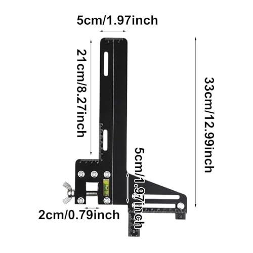 Jauge d'ascenseur avec règle de mesure fonctionnelle compacte noire