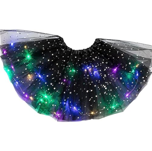 Magischer leuchtender LED Ballettrock, Mädchen Tutu Rock LED, Ballettrock Led Lichter Kleid Tutu, Tutu-Rock mit LED-Beleuchtung, Magische Prinzessin LED Tanzrock für Mädchen (1, H)