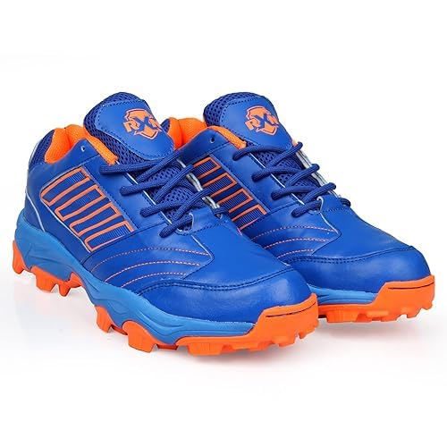 RXN Hockey Shoes for Men | HS-11 Hockey Sports Shoes with Upper Synthetic Leather with Mesh Lining & Phylon Sole with Rubber Outsole (Blue, UK Footwear Size System, Adult, Men, Numeric, Medium, 7)-image-36