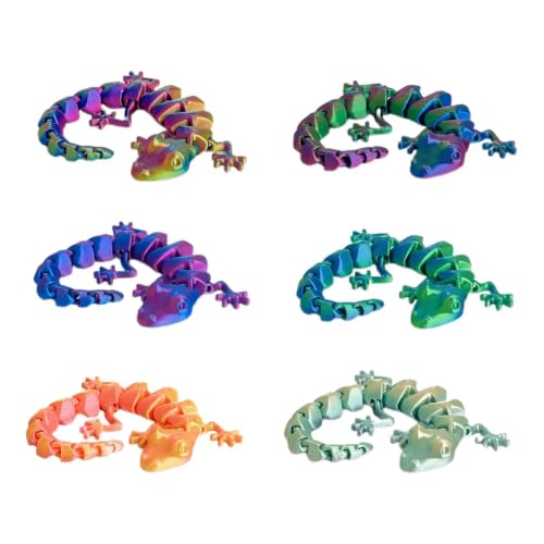 Lagartos articulados 3D en pack de 6 juguetes sensoriales de reptiles para el hogar 6