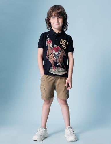 Image of Kids Regular fit Boys Cotton Printed Short Sleeves Polo T-Shirts
