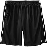 Champion Men's Big-Tall Mesh Shorts with Piping, Black, 3X