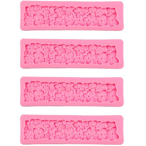 Dd-Life 4 Pcs Lucky Four Leaf Clover Silicone Mold,Lucky Four Clover Silicone Mould For Diy Fondant Candy Making Chocolate Pudding Soap Sugarcraft Cake Cupcake Topper Polymer Clay Ice Jewelry (Pink) #TOP5