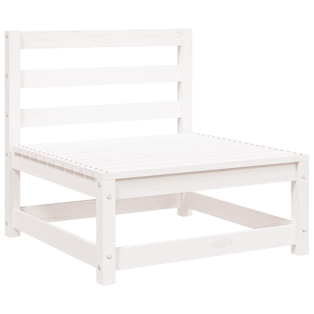 Divano da Giardino 2 Posti con Poggiapiedi Legno Pino Bianco