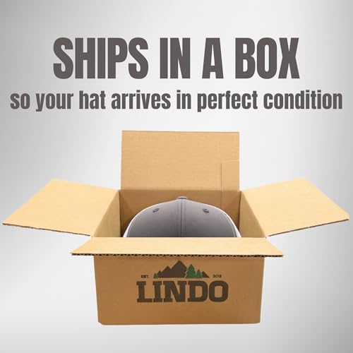 Image of LINDO Trucker Hat [ Great Outdoors Design ] for Men and Women: Mid Profile Cap with Breathable Mesh Back and Adjustable Snap