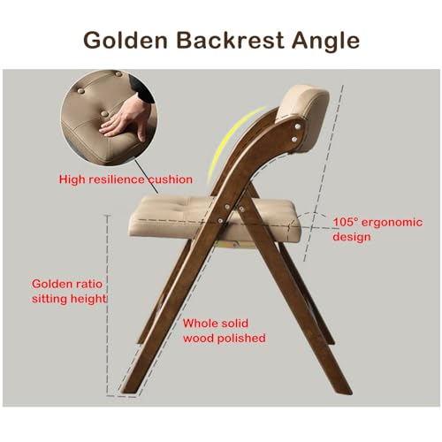 Indoor Folding Chair Wooden Padded Kitchen Folding Chair,Office Chair Easy Storage Guest Reception C