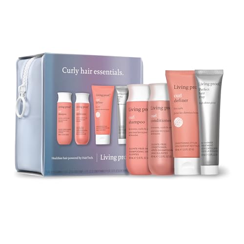 Living Proof Curly Hair Essentials Kit - Travel Size Curl Shampoo, Conditioner, Definer and Pefect hair Day Gloss Treatment ($66 value)