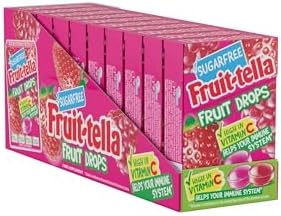 Fruittella Red Berry Fruit Drops - Sugar Free - Vegetarian - 10 x 45g Boxes