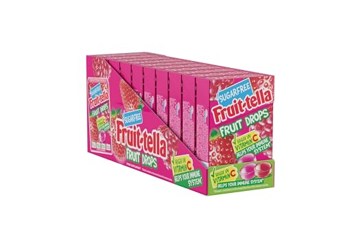 Fruittella Fruit Drops - Sugar Free Party Sweets, Red Berry Mix, 2 Flavours, Suitable for Vegetarians - 10 x 43 g Boxes
