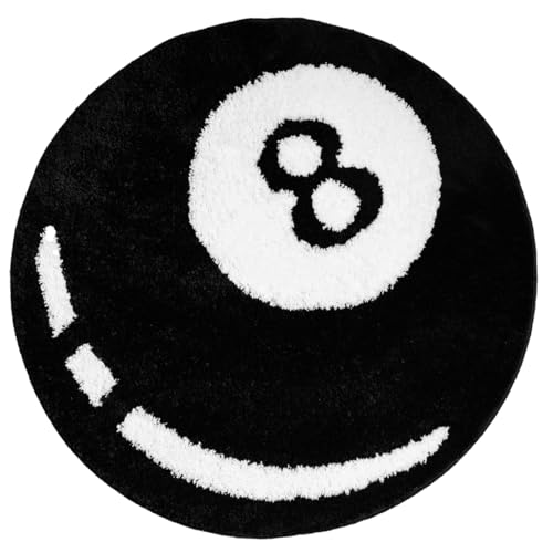 Tapete 8 Ball de 24 pulgadas blanco y negro estilo Hypebeast miniatura 1