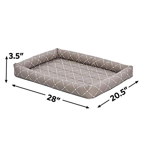 Image of Midwest Homes for Pets 40230-MRD Quiet Time Couture inchAshton inch Bolster Pet Bed, Medium Dog /30 inch, Mushroom