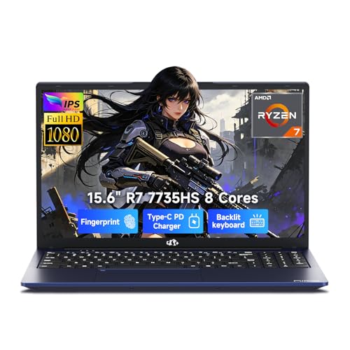 Image of NIMO 15.6 inch FHD Light-Gaming Laptop,AMD Ryzen 7 7735(Up to 4.75GHz, Beat i7-12700H) Win 11 with 16GB DDR5 RAM 512GB PCIe 4.0 SSD 100W PD Backlit KB 2-Yr Warranty Radeon 680M GPU for Business & Student