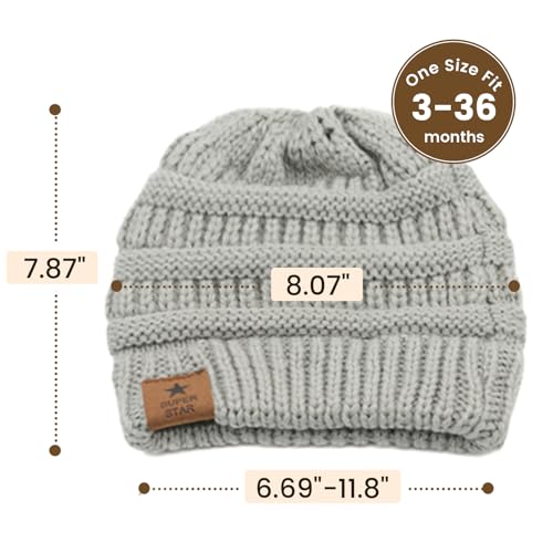 American Trends 2 Pack Knitted Baby Beanie Toddler Baby Winter Hat Cute Baby Girl Baby Boy Hats Infant Toddler Beanie3