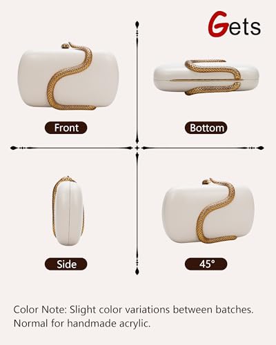 Image of Gets Multicolor Snakeskin Purse for Women Box Evening Bag Green Snakeskin Clutch Handbag Party Wedding