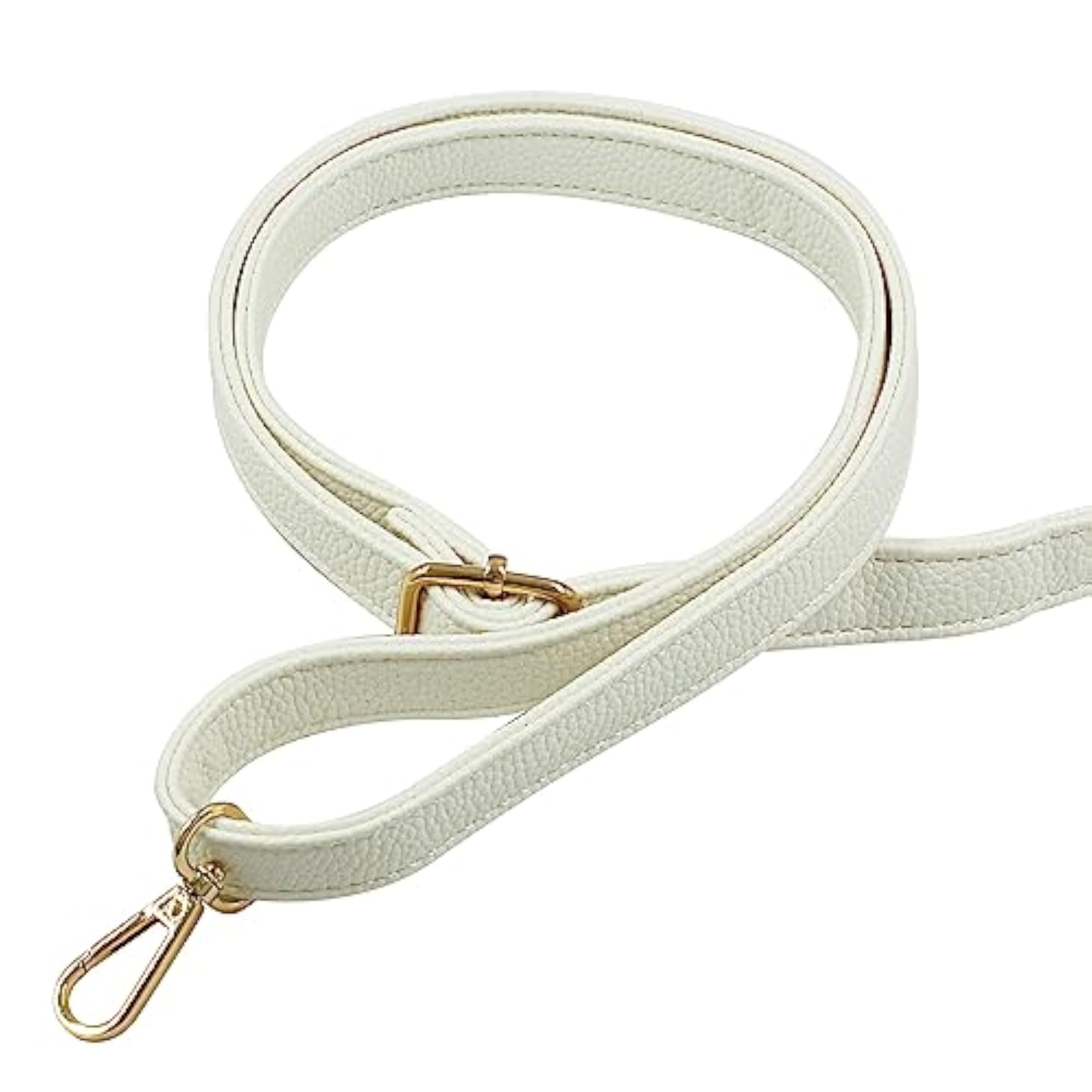 Adjustable White Leather Purse Straps