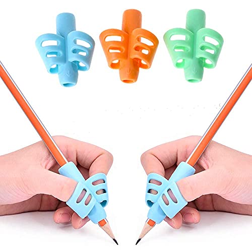 Image of MeeTo Pencil Grip Holder Children Pencil Holder Writing Aid Grip Trainer, Ergonomic Training Pen Grip Posture Correction Tool for Kids
