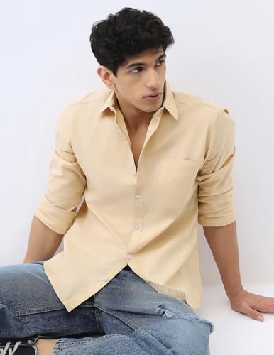 Image of Urbano Fashion Men's Cotton Full Sleeve Regular Fit Casual Solid Shirt