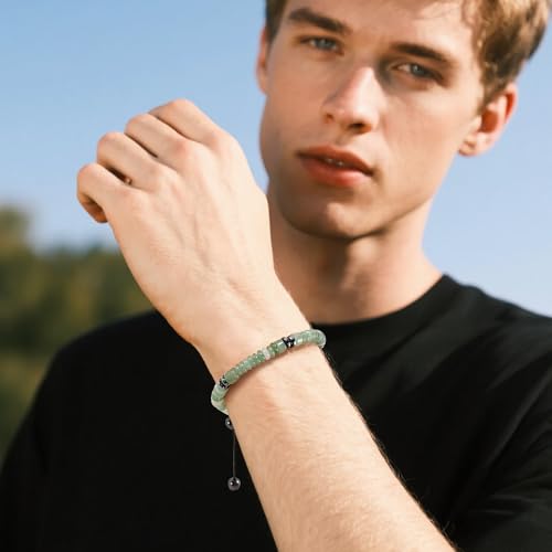 VIBILIA Healing Crystal Bracelets Beaded Bracelets for Men Women Natural Stone Adjustable Bracelets Unique Gifts for Father Son Grandfather Brother Friend - Image 6
