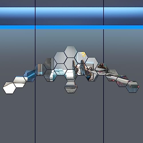 10-Pieces-Hexagonal-Mirror-Wall-Mirror-Glass-Mirror-Mirrors-Decor-for-Home-Bedroom-Living-Room