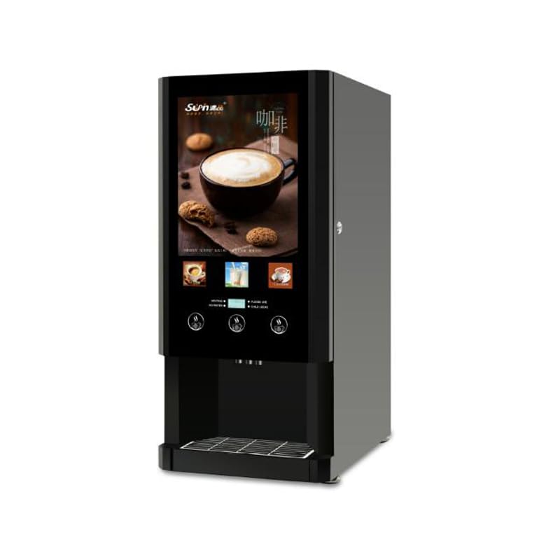 SEQ Automatic coffee dispenser vending machine, commercial, with coin operated coffee vending machine 3 flavors of hot drinks, Coin operation, Automatic cup dropping system
