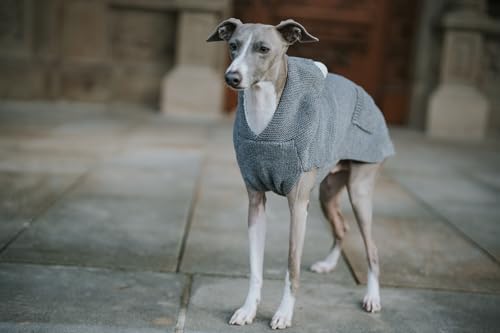 HUNTER Hundepullover RÖGLA, Farbe: grau, leichter Strickpullover mit Plüsch-Kapuze, weich & elastisch, liebevolle Details, natürlicher Bewegungsablauf, hoher, waschbar bei 30°C, Größe: 25