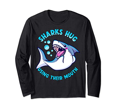 Sharks Hug Using Their Mouth Funny Shark Pun Manga Larga