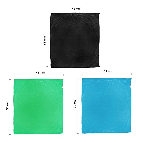 Image of Amazon Brand - Presto! Garbage Bags Combo, Medium - 30 bags /roll (Pack of 3, 1xBlack, 1xGreen, 1xBlue)