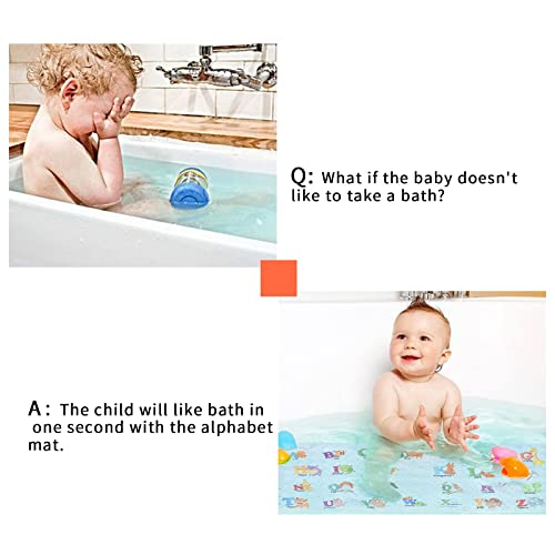 Secopad Kids Bath Mat For Tub Non Slip, 40 X 16 Inch Large Anti Slip Bathtub Mat For Toddlers Baby, Animal Alphabet #TOP3