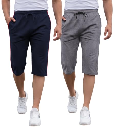 Image of FEEL TRACK Men's Regular Fit Three Fourth Capri (Pack of 2)