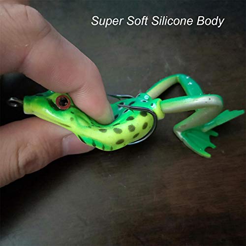 Kit de isca de pesca de sapo de 5 peças Adaskala isca de pesca biônica macia Isca de superfície de á